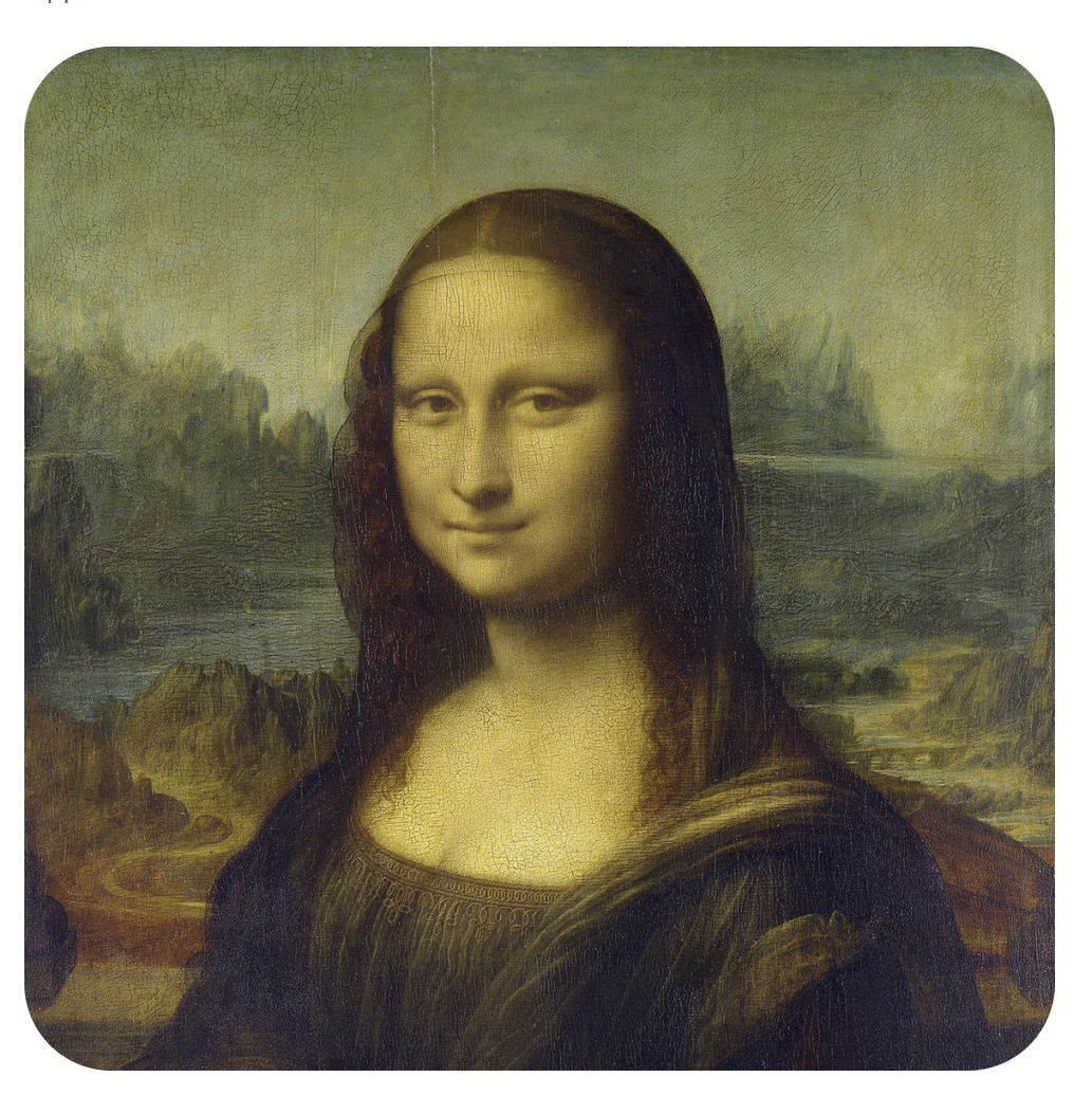 Lu// Leonardo da Vinci, Mona Lisa // Erdbeersahnetwister auf Leinwand