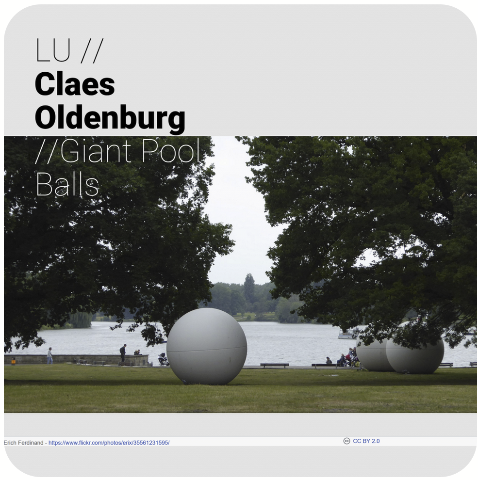 LU // Claes Oldenburg // Giant Pool Balls